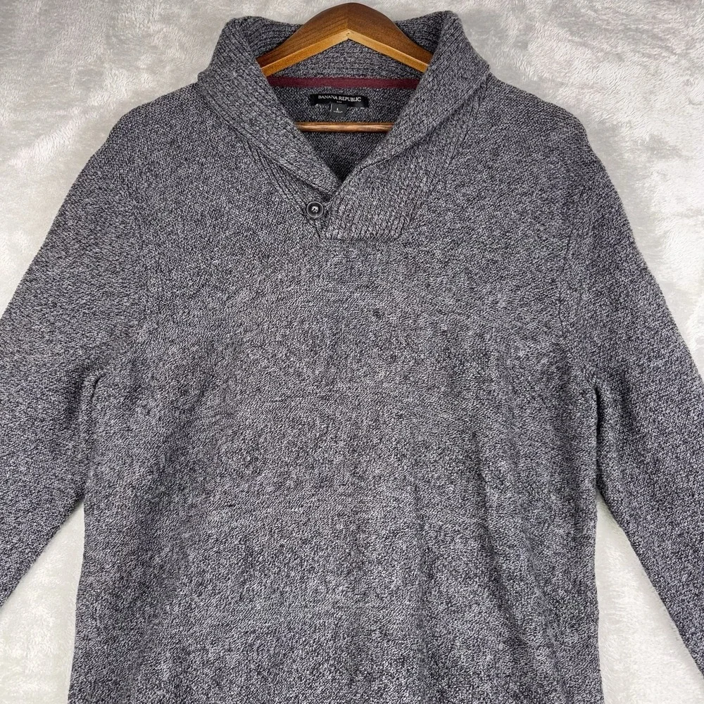 Banana Republic Sweater Mens Large‎ Gray Wool Blend Pullover